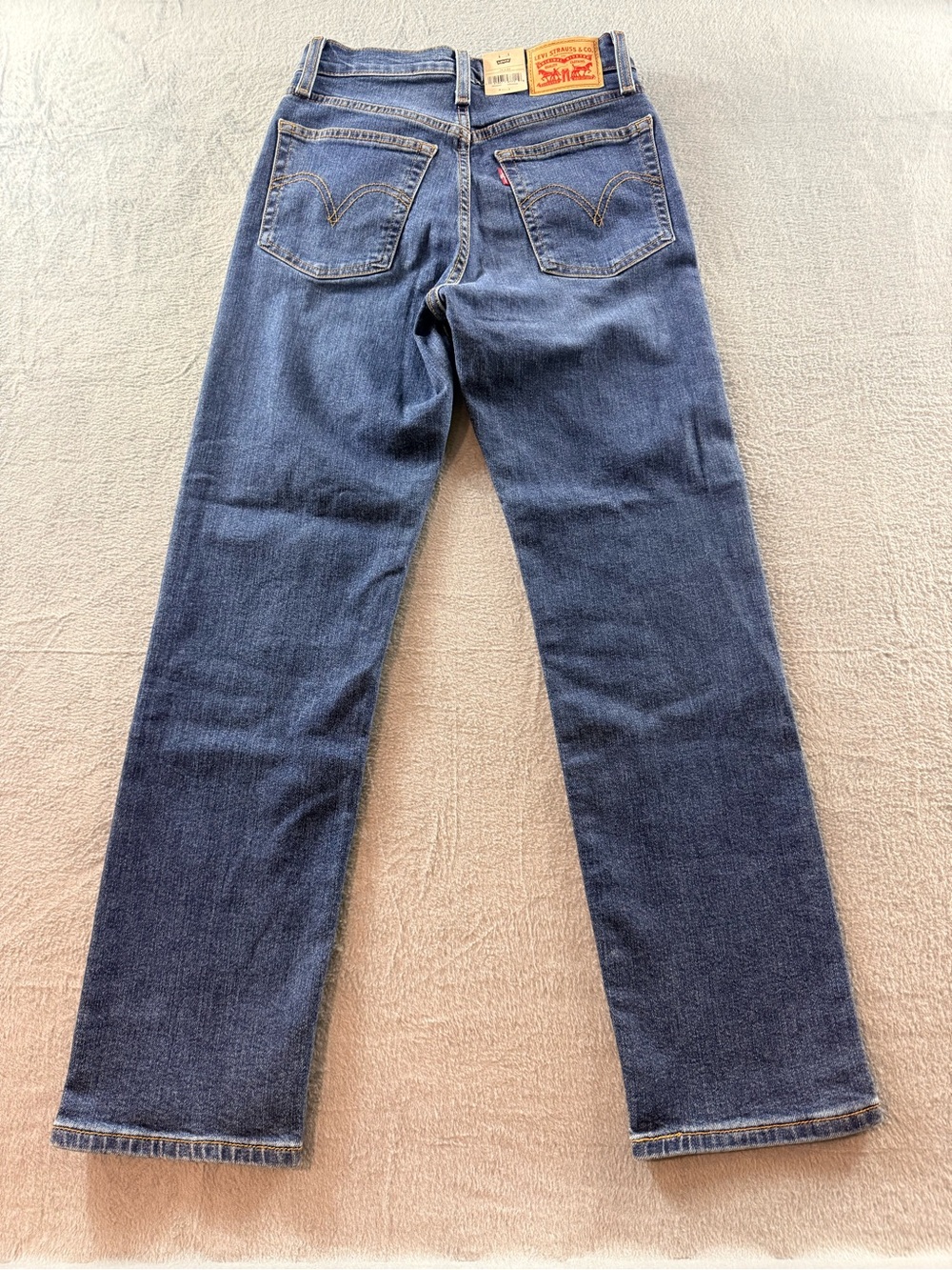 Levi's - Blue Denim Wedgie Straight Jeans - Picture 10 of 12